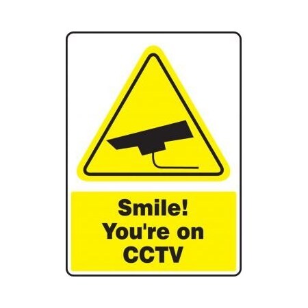 SAFETY SIGN SMILE YOU'RE ON CCTV 14 MSEC553XT